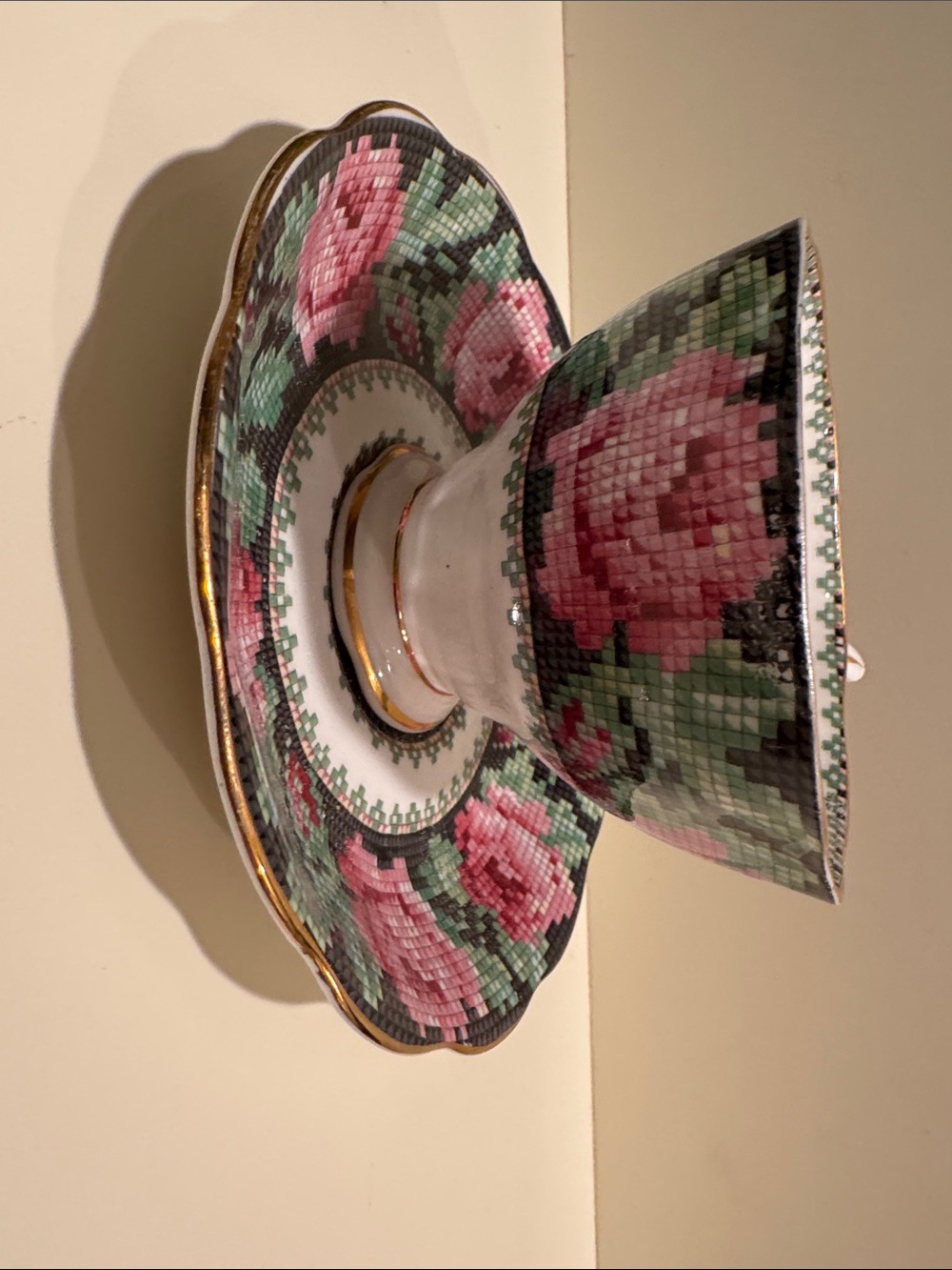 Vintage Royal Albert Needle Point Teacup and Saucer Set
